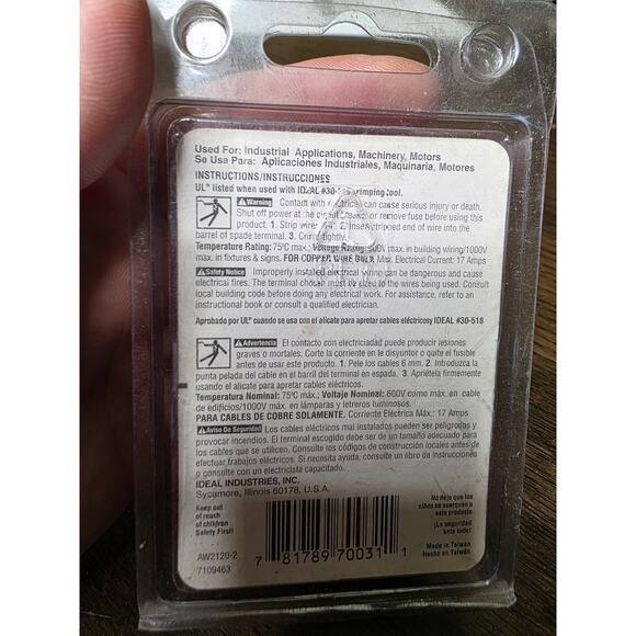 Buchanan AW2120-2 Spade Terminals #22 20 18 stud 22-18 AWG Wire Qnt 103 - Picture 8 of 13